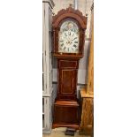 An early 19th century mahogany 8 day longcase clock, with painted moon phase, height 230cm