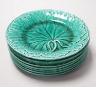 A set of eight Wedgwood cabbage leaf plates, 20cm