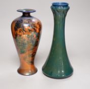 A Royal Worcester Sabrina ware vase and a Shelley printed flambe vase, tallest 28cm