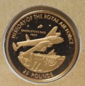 A Westminster Dambusters Raid £25 gold coin presentation cover