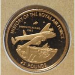 A Westminster Dambusters Raid £25 gold coin presentation cover