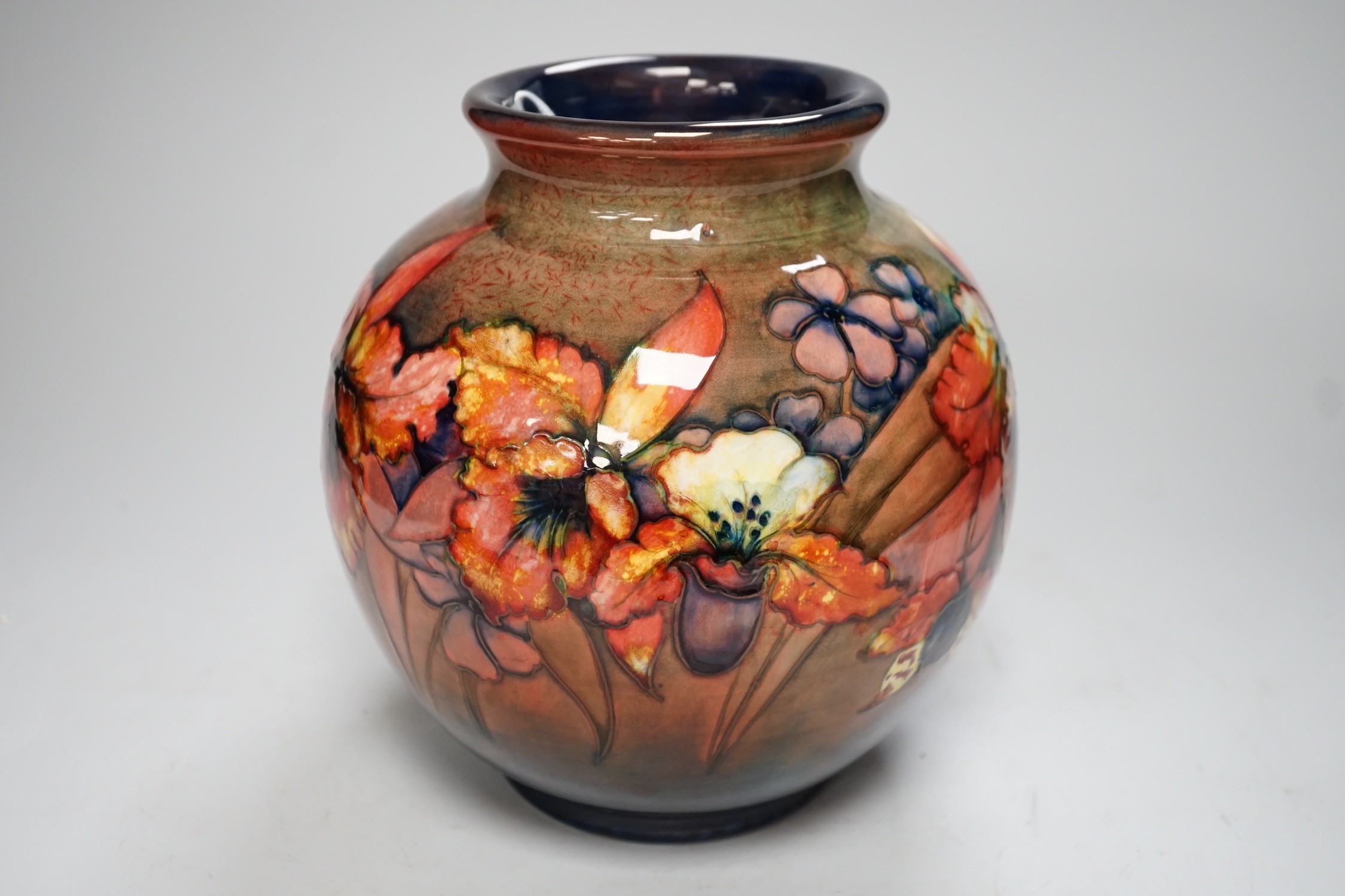 A Moorcroft flambé ‘orchid’ globe shaped vase, 21cm - Image 2 of 4