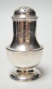 An early George II silver bun shaped pepperette, Thomas Bamford, London, 1728, 10.6cm, 4.2oz.