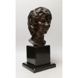 Ronald Cameron (b.1930) bronze bust, 'Cynthia', 41cm tall