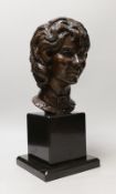 Ronald Cameron (b.1930) bronze bust, 'Cynthia', 41cm tall