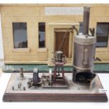 A rare Gebruder Bing spirit-fired live steam electric lighting generator, circa 1910, 34cms high