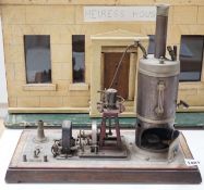 A rare Gebruder Bing spirit-fired live steam electric lighting generator, circa 1910, 34cms high