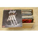 A box of 52 mixed rock and pop LP’s to include Cream, Small Faces, The Jam etc.