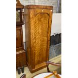 A Victorian satin birch single wardrobe, width 68cm, depth 50cm, height 200cm