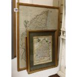 Four assorted 18th century and later maps, all coloured engravings, Irlande, 18 x 14cm, The