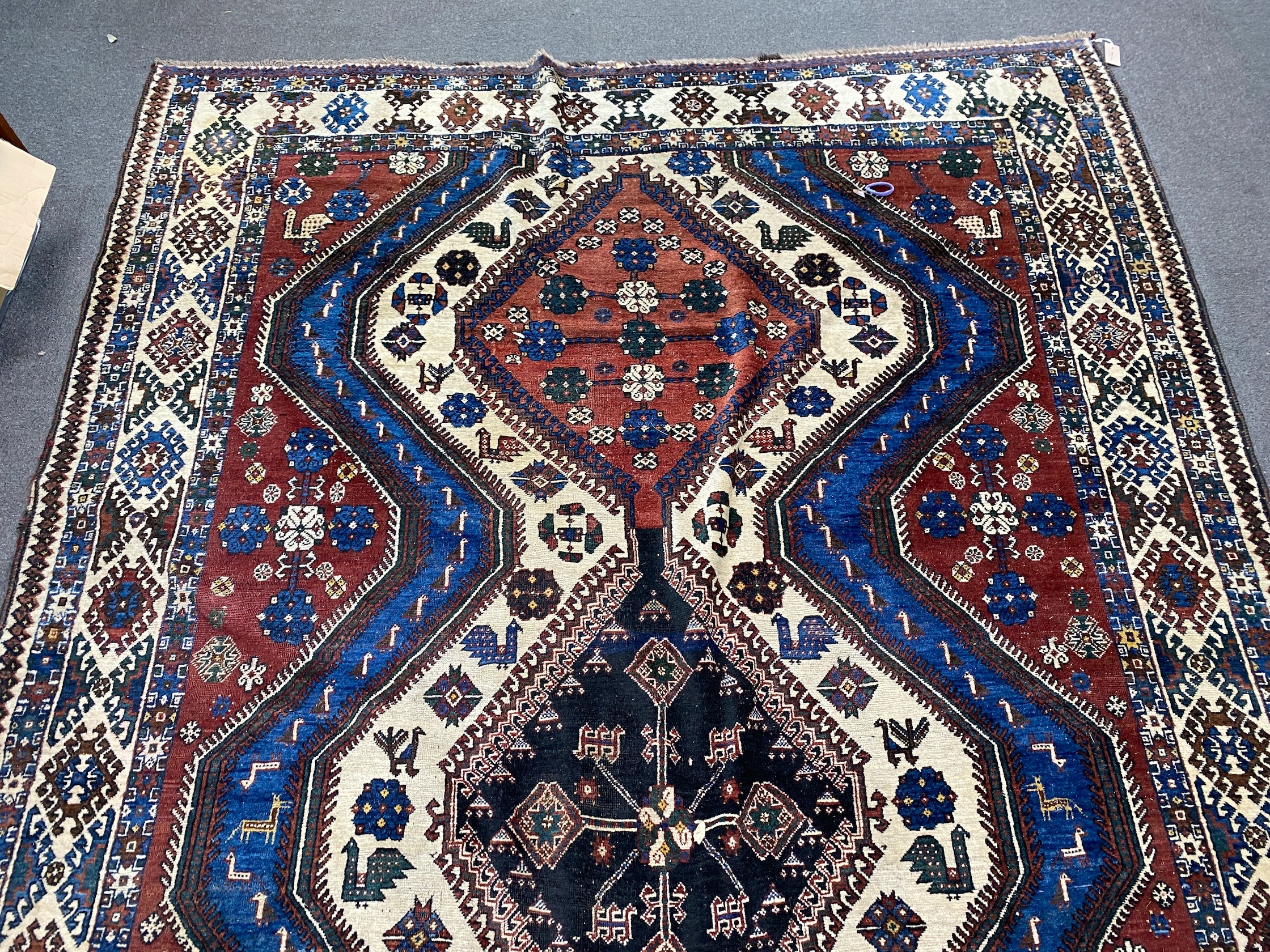 A Caucasian red ground carpet, 335 x 214cm - Image 3 of 4