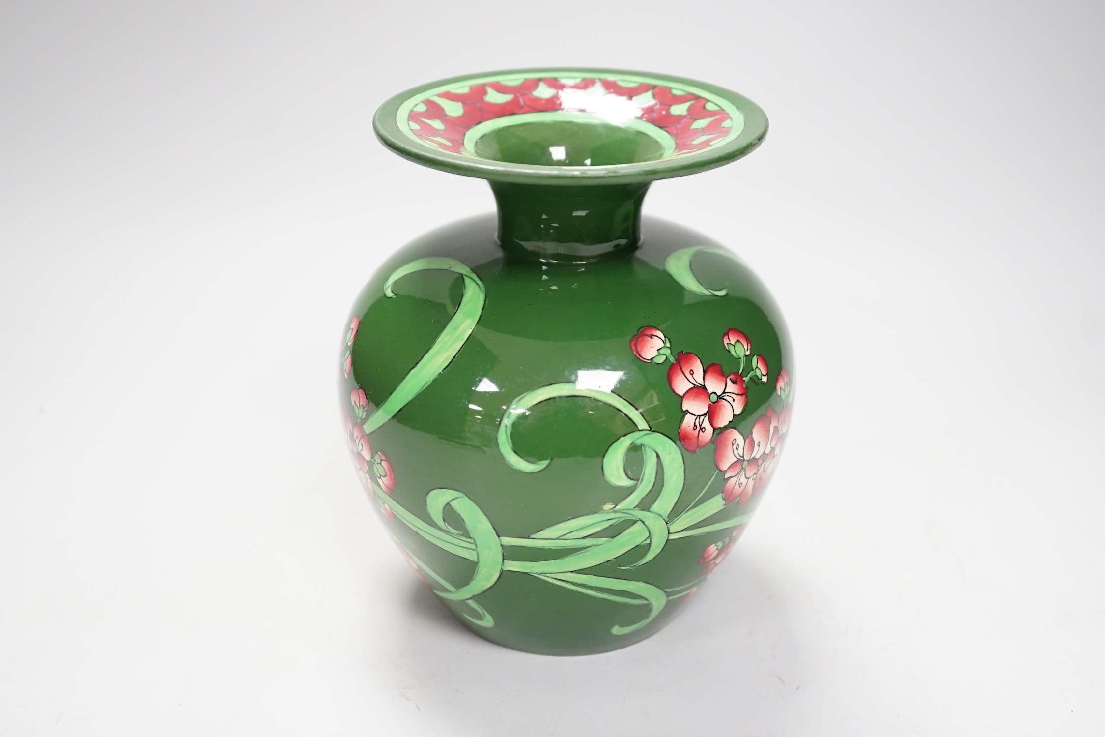 The Foley “Intarsio” hand painted floral vase, numbered 3442, 15cm tall - Image 3 of 6