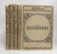 A set of four Alexander Koch's Handbuche ‘Wohnräume’, ‘Schlafzimmer’, ‘Herrendzimmer’, and ‘