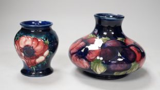 Two Moorcroft pottery vases. Tallest 10cm