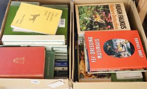 ° ° Books relating to fly fishing and gun dogs (two boxes)