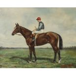 H. Dalton, oil on canvas, Portrait of the Racehorse Re-Echo with Albert Whalley up,