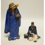 Two Chinese glazed pottery figures of Li Tieguai and Lu Dongbin, late 19th/early 20th century,