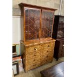 A George IV pale mahogany secretaire bookcase, width 138cm, depth 54cm, height 242cm