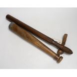 A William IV truncheon and another. Longest 52cm