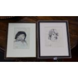 Llewellyn Petley-Jones (1908-1986), two etchings, 'Trishia' and 'The Fur Hat', signed in pencil,