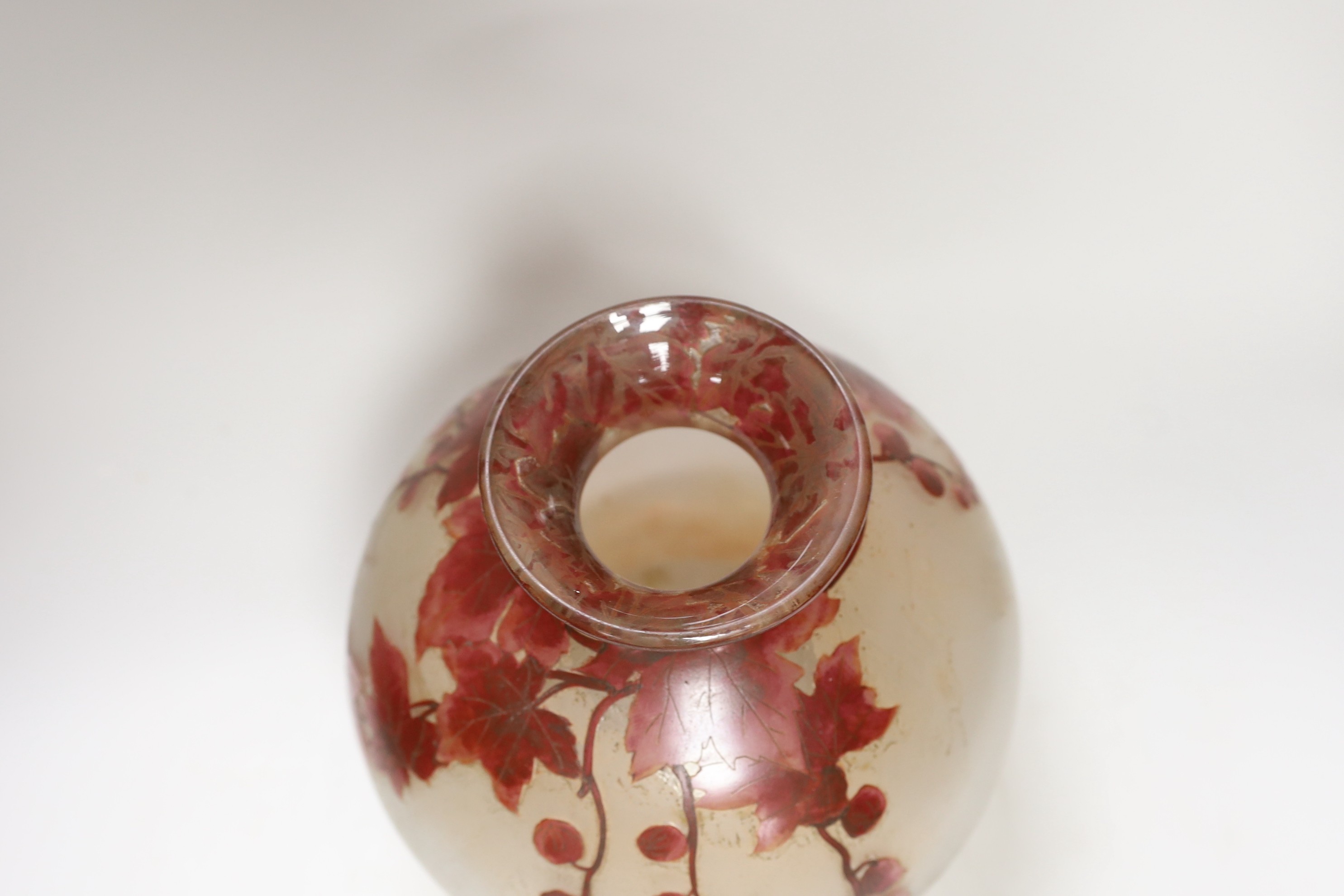 A Legras acid-etched cameo glass vase, 24cm - Image 3 of 3