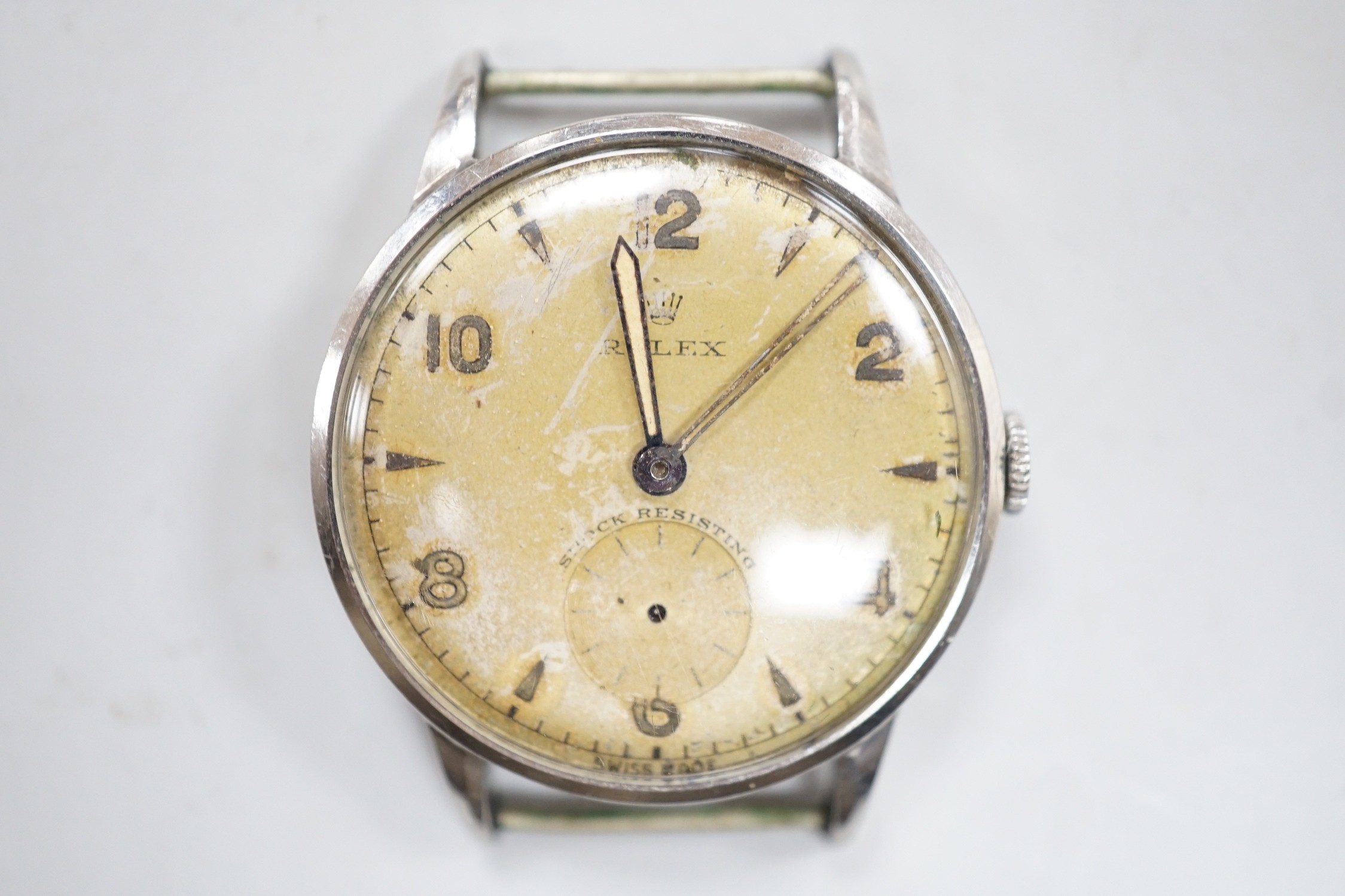 A gentleman's steel Rolex manual wind wrist watch, the case back numbered 546037, (a.f.), case - Image 2 of 3