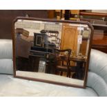 A mahogany framed rectangular wall mirror, width 72cm, height 60cm