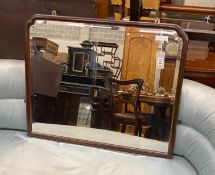 A mahogany framed rectangular wall mirror, width 72cm, height 60cm