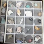 A group of assorted mineral and fossil specimens