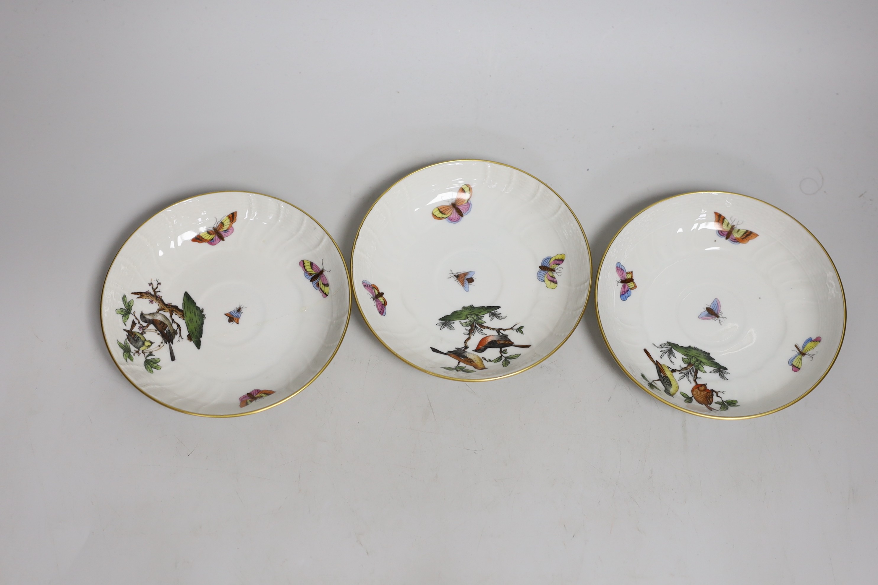 Three matching Herend teacups and saucers (one a.f.), pattern no.1707. - Image 3 of 3