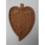 19th century Mount Athos, Greek carved wood medallion, indistinctly inscribed