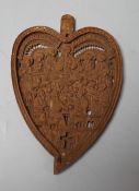 19th century Mount Athos, Greek carved wood medallion, indistinctly inscribed