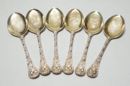 A set of six Edwardian silver gilt preserve spoons, Goldsmiths & Silversmiths Co Ltd, London,
