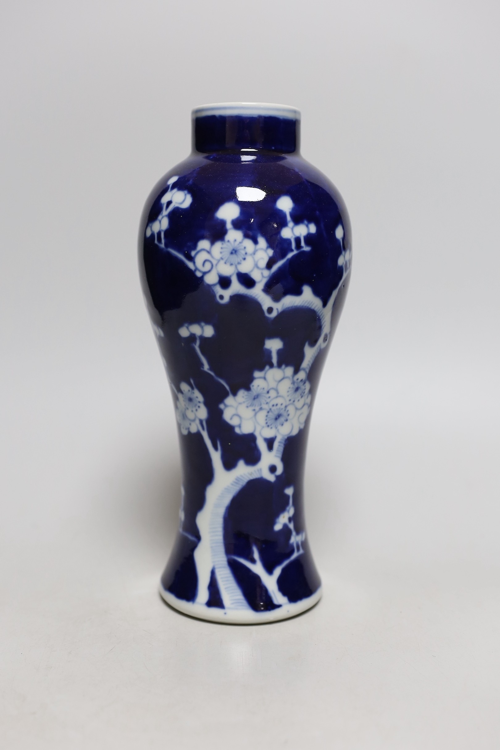 A Chinese blue and white ‘prunus’ vase, early 20th century, 27cms high - Image 2 of 4