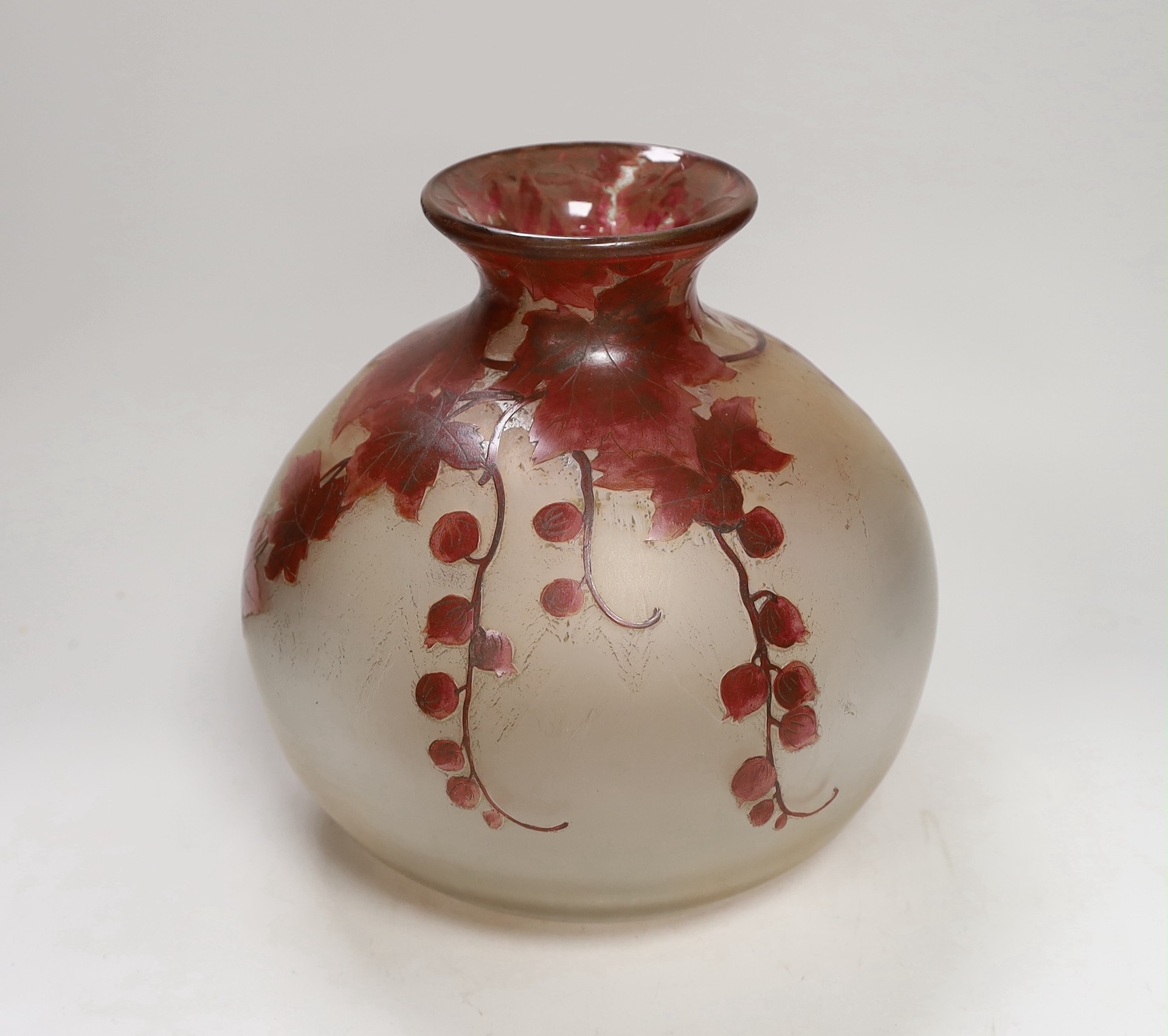 A Legras acid-etched cameo glass vase, 24cm - Image 2 of 3