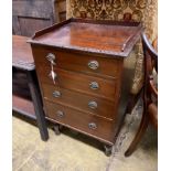 A small 1920's mahogany four drawer chest, width 56cm, depth 47cm, height 83cm