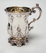 A Victorian silver gothic style christening mug, Henry Wilkinson & Con Sheffield, 1847, height, 11.