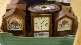Seven various 19th century Black Forest clocks
