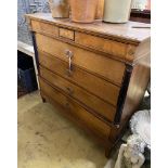 A 19th century Biedermier oak and ash commode, width 127cm, depth 59cm, height 121cm