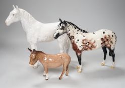 Three ceramic horse models, to include Beswick, Doulton, Sylvac, tallest 23cm
