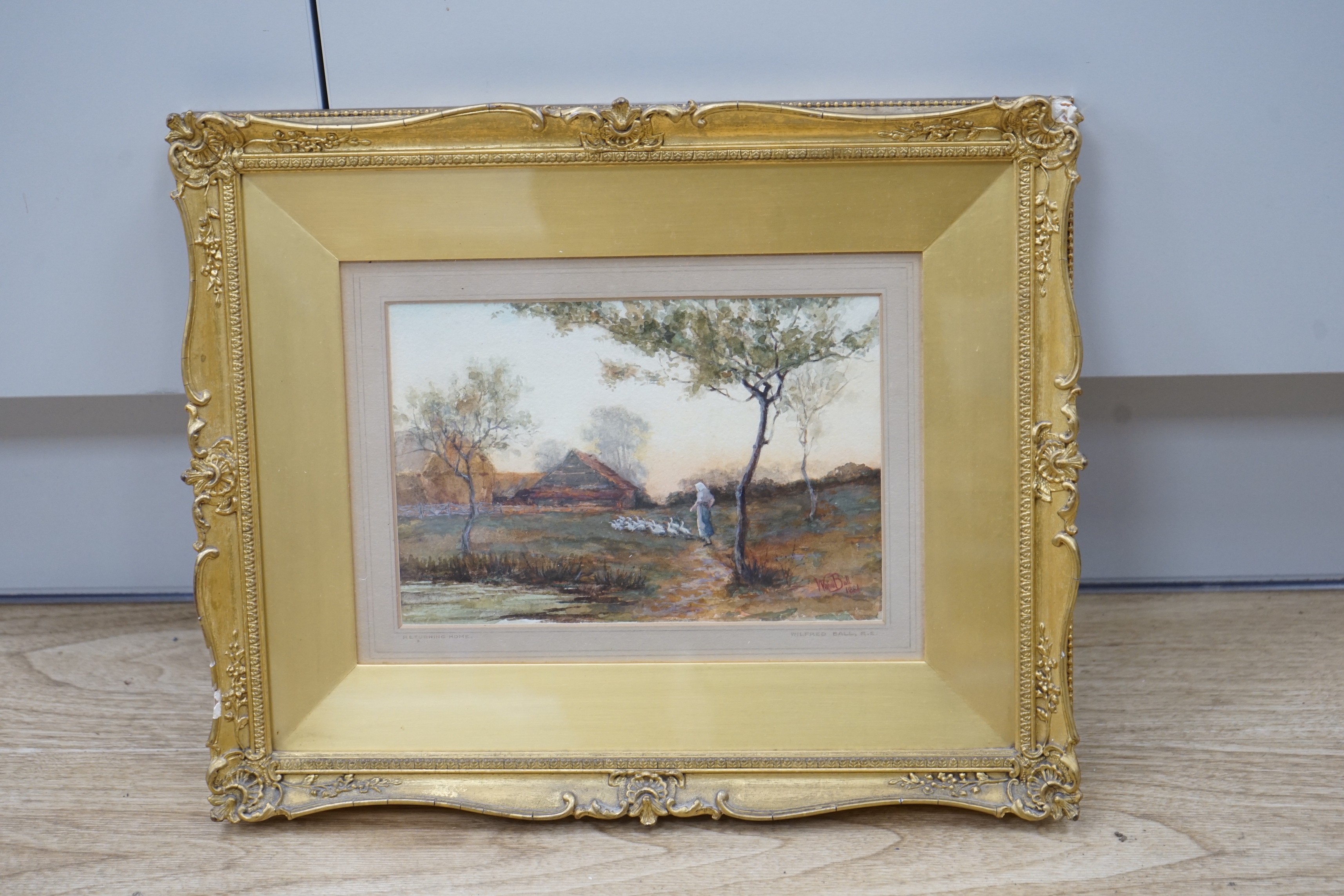 Wilfred Williams Ball (1853-1917), watercolour, ‘'Returning Home, Evening’, signed and dated 1881, - Image 2 of 5