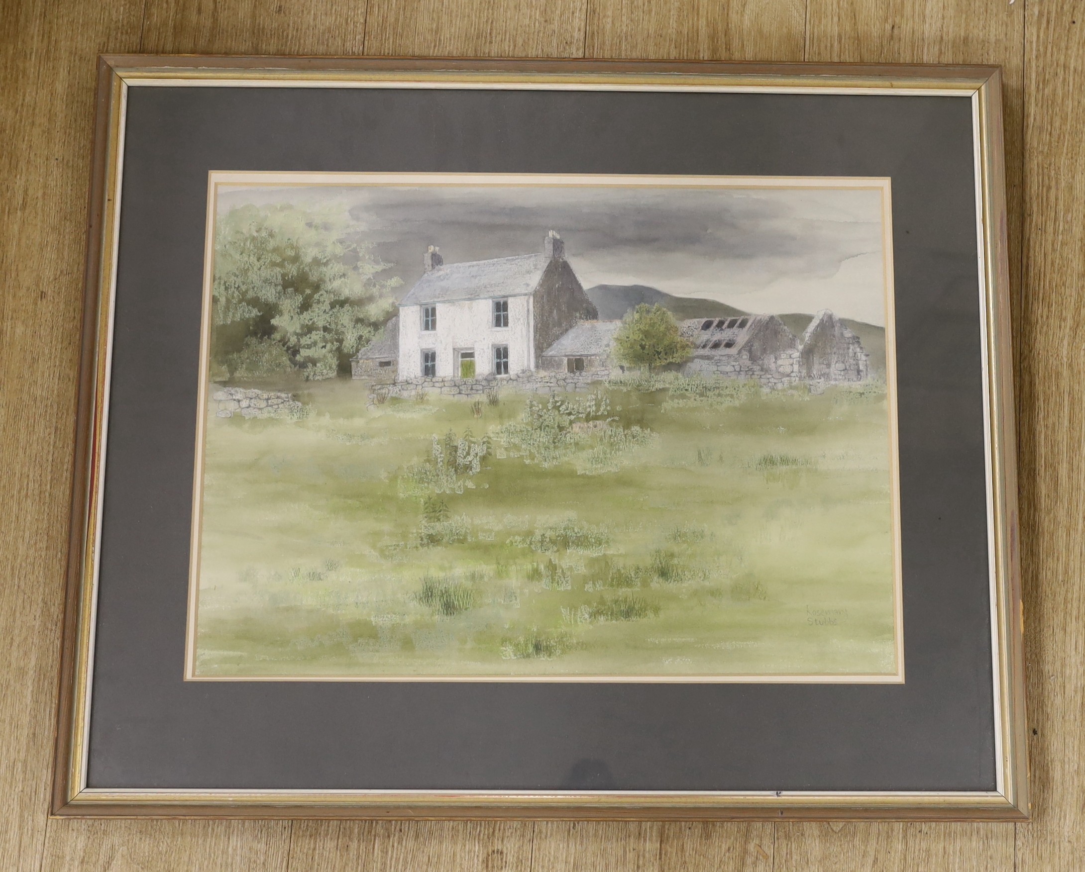 Rosemary Stubbs (20th C.), watercolour, Welsh farm and Snowdonia, signed, 38 x 52cm - Image 2 of 3