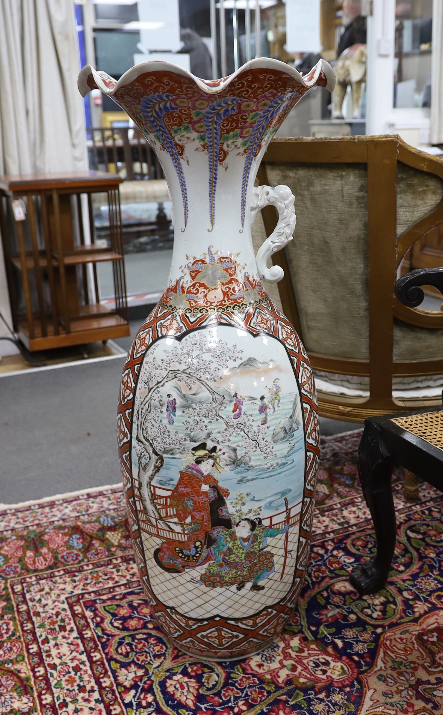 A large Japanese porcelain floor vase, 106cm - Image 4 of 7