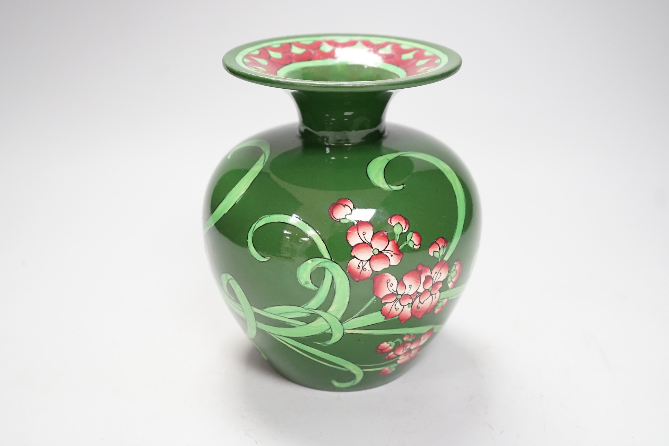 The Foley “Intarsio” hand painted floral vase, numbered 3442, 15cm tall - Image 2 of 6