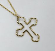 A modern 18ct gold Advalorem(for the V&A Museum in London) cross pendant, influenced by the
