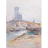 William Alister Macdonald (1861-1948), watercolour, 'Tower of St Rule, St Andrews from the harbour',