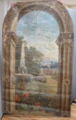 English School c.1900, set of six unstretched oils on canvas, Italianate landscapes painted for