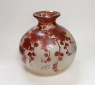 A Legras acid-etched cameo glass vase, 24cm