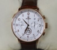 A gentleman's modern limited edition gilt metal Poljot 75 Anniversary chronograph quartz wrist