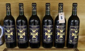 Six 750ml bottles of 1990 Chateau de Domaine de L'Eglise Pomerol